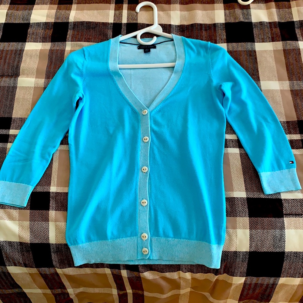 Tommy Hilfiger 3/4 Sleeve Button-Down Cardigan